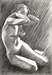 Desnudo femenino geométrico