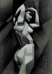 Figura desnuda geométrica