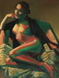 Mujer desnuda geométrica