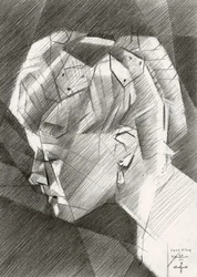 Retrato de perfil geométrico