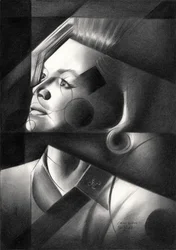 Retrato geométrico de una mujer