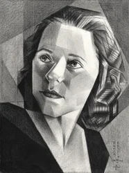 Retrato geométrico de una mujer