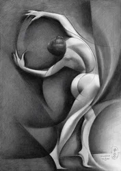 Una elegante bailarina desnuda