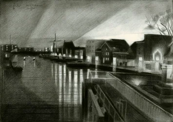 El resplandor nocturno del canal