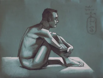 Figura masculina pensativa