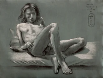Estudio de una figura masculina recostada