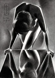 Figura femenina reflejada