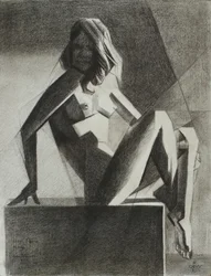 Desnudo geométrico sentado
