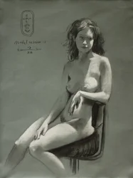 Estudio de desnudo sentado