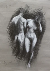 Boceto de una pareja sensual