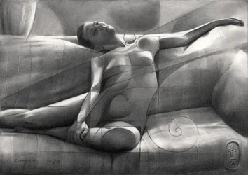 Desnudo recostado sereno