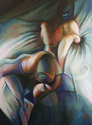 Abrazada abstracta y suave