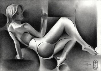Mujer recostada estilizada