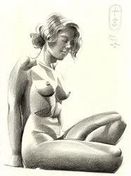 Desnudo sentado estilizado