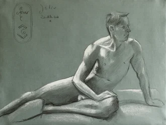 Estudio de una figura masculina pensativa
