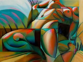 Desnudo abstracto vibrante