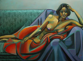 Desnudo reclinado lleno de vida