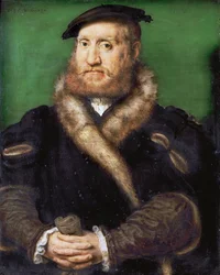Renacimiento: Retrato de un hombre con barba y abrigo de piel