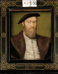 Retrato del Condestable Anne Duque de Montmorency (1493-1567). Pintura flamenca de Corneille De Lyon (1500/1510-1574)