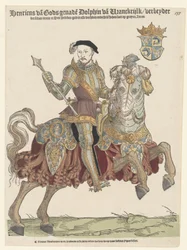 Retrato del Rey Enrique II de Francia a caballo