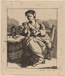 Una mujer fumando