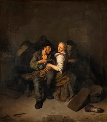 Pareja joven en una taberna