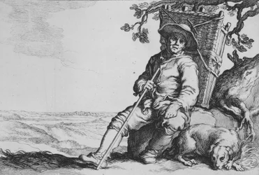 Viajero con perro, de la serie Dieciséis temas campesinos