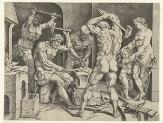 Venus y Amor en el Taller de Vulcano