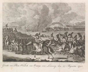Príncipe William George Frederik en la batalla de Lannoy, 1793 Batalla del príncipe Federico de Orange, ante Lannoy, 27 de agosto de 1793 (título sobre el objeto)