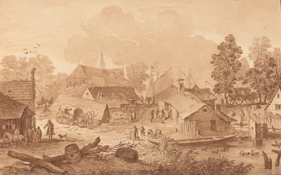 Pueblo con estanque
