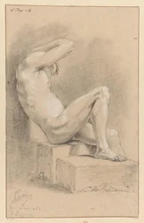 Desnudo masculino sentado, vista lateral (3er premio 1767)