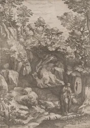 María Magdalena arrepentida en el desierto