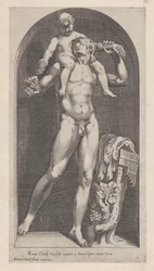Speculum Romanae Magnificentiae: Baco sobre los hombros de un sátiro