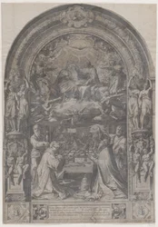 La coronación de la Virgen con san Lorenzo, san Pablo, san Pedro y san Sixto, 1576.