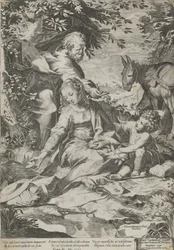 El Descanso en el Regreso de Egipto, 1575