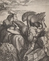 Tityus castigado en el infierno, 1566