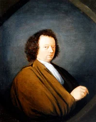 Retrato de un hombre, medio cuerpo, sentado, 1680