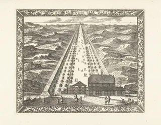 Vista de Scheveningen Zeestraat (Scheveningseweg) Estrecho de Schevelingse (título sobre el objeto)