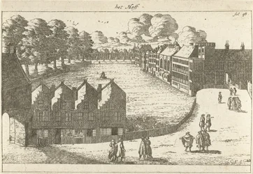 Vista del Buitenhof el Hoff (título sobre el objeto)