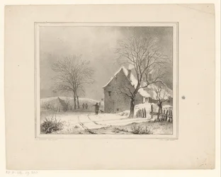 Casas en un paisaje nevado