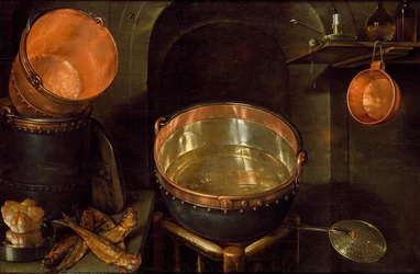 Naturaleza Muerta de Utensilios de Cocina, principios del siglo XVII