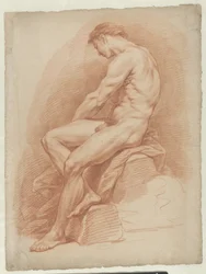 Desnudo masculino sentado