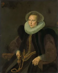 Neerlandés: Griete Jacobsdr van Rhijn (1585-1652). Esposa de Jacob Cornelisz Banjaert, llamado van Neck Retrato de Griete Jacobsdr van Rhijn (1585-1652). Esposa de Jacob Cornelisz Banjaert, llamado van Neck