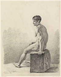 Desnudo masculino sentado
