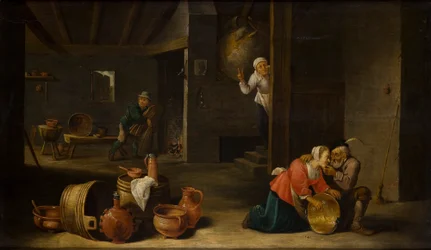 Unpleasant Surprise (Mismatched Couple) (óleo sobre tabla)