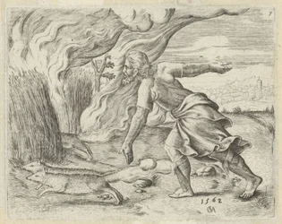 Sansón prende fuego a los campos de maíz de los filisteos Historia de Sansón (título de la serie)