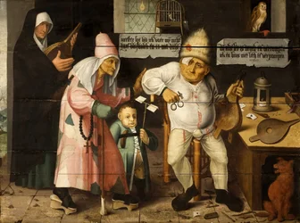 El reparador de fuelles después de Hieronymus Bosch, c. 1550