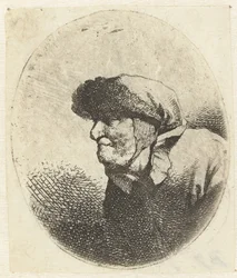 Busto de anciana, de perfil