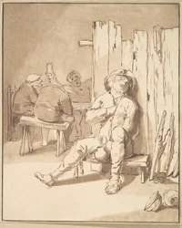 Granjero borracho en una posada, 1775