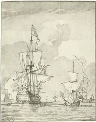 Buque de guerra disparando un tiro